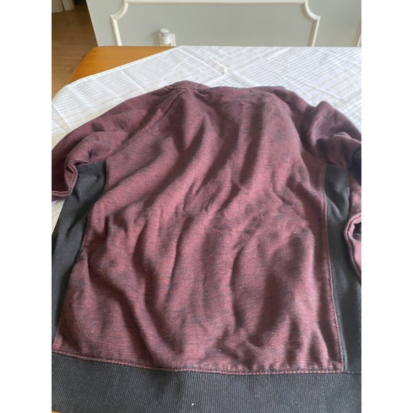 Vans Off The Wall EUC Hooded Full Zip Pocketed Sweatshirt Maroon & Black Size S - Picture 7 of 8